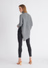 Paisie Asymmetric Button Slit Jumper in Grey Back